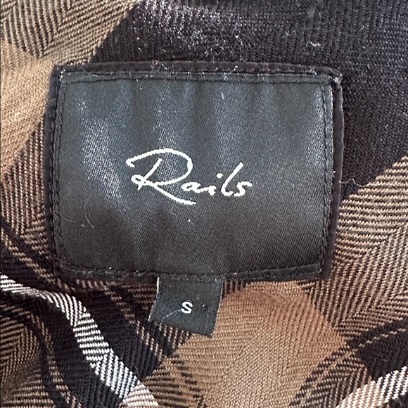 Rails Hunter Black Olive Ivory Plaid Button Up Shirt - Picture 7 of 12